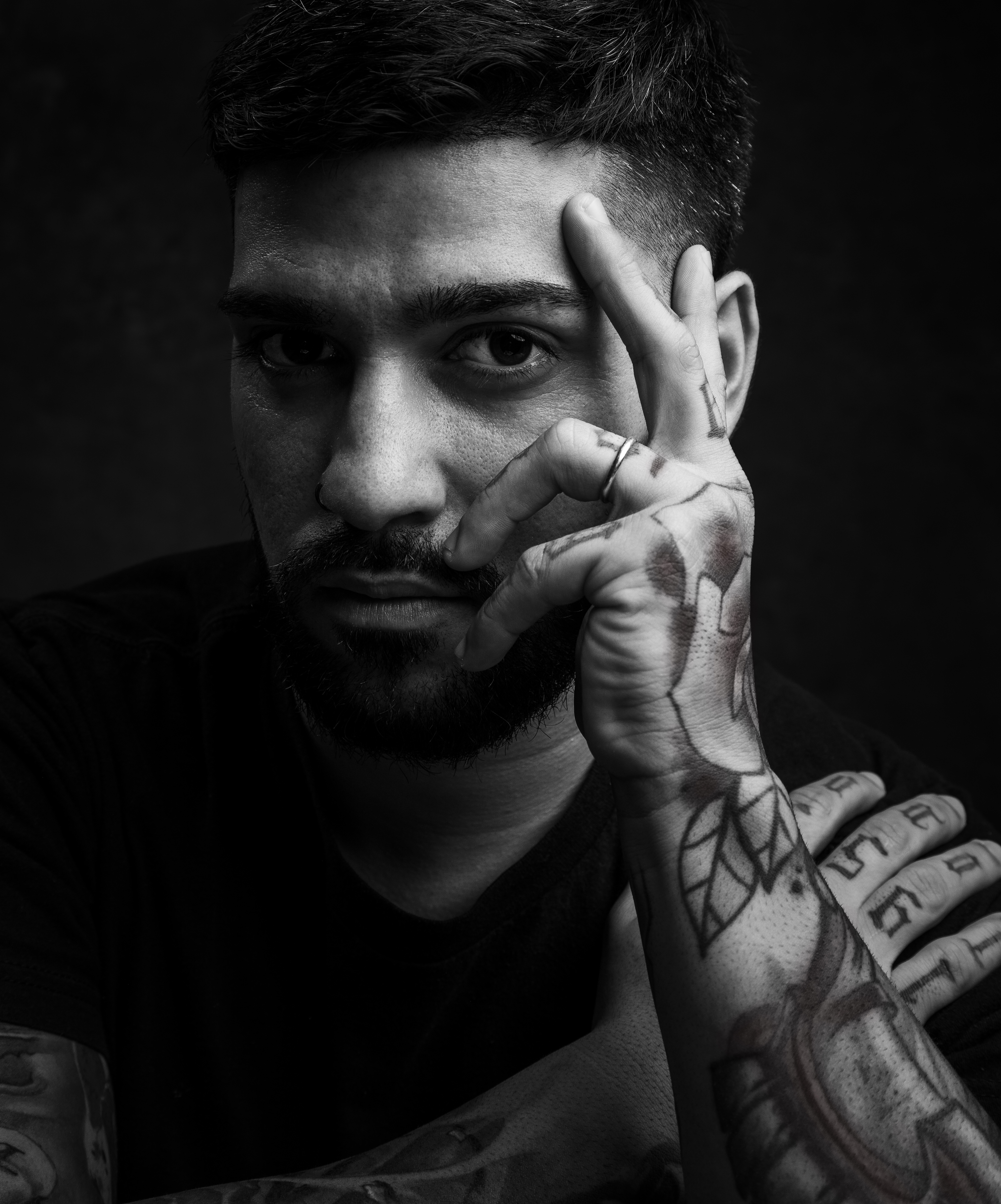 Diego Juarez, tattoo artist in Denver/Aurora, Colorado specializing in geometric, dotwork, and black & grey tattoos