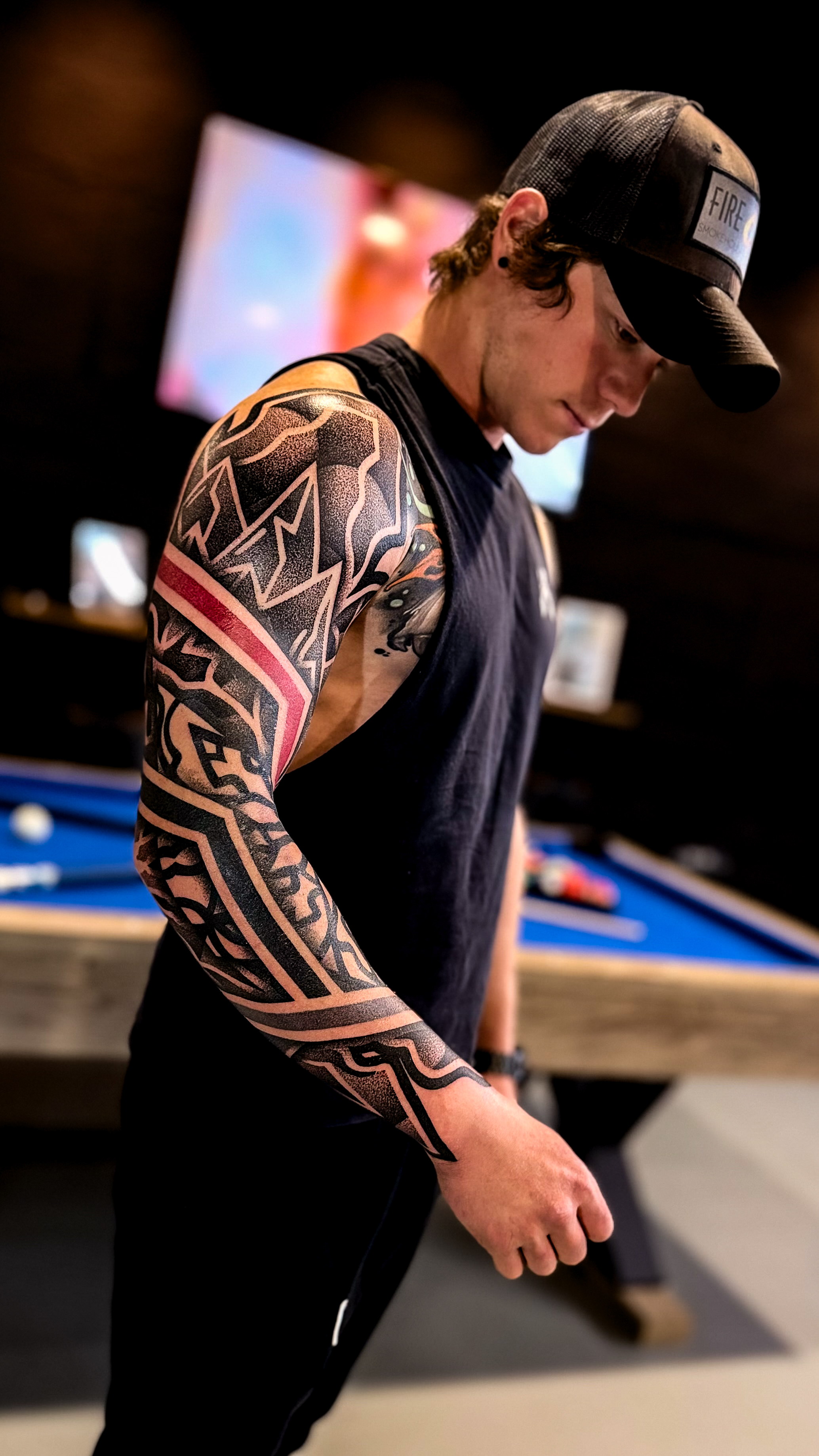 Award-winning geometric tattoo by Diego Juarez at Diroka Tattoo Studio